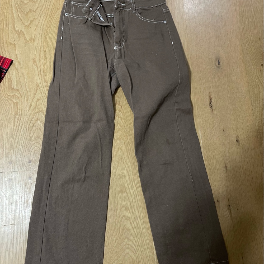 brown jeans